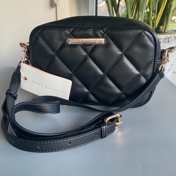 Poppy & Peonie Soft Vegan Leather Quilted Crossbody Bag NWT - Picture 1 of 13